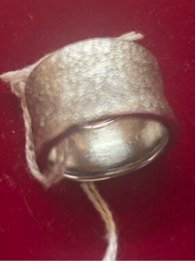 NWT Textured Wide Silver Band Ring